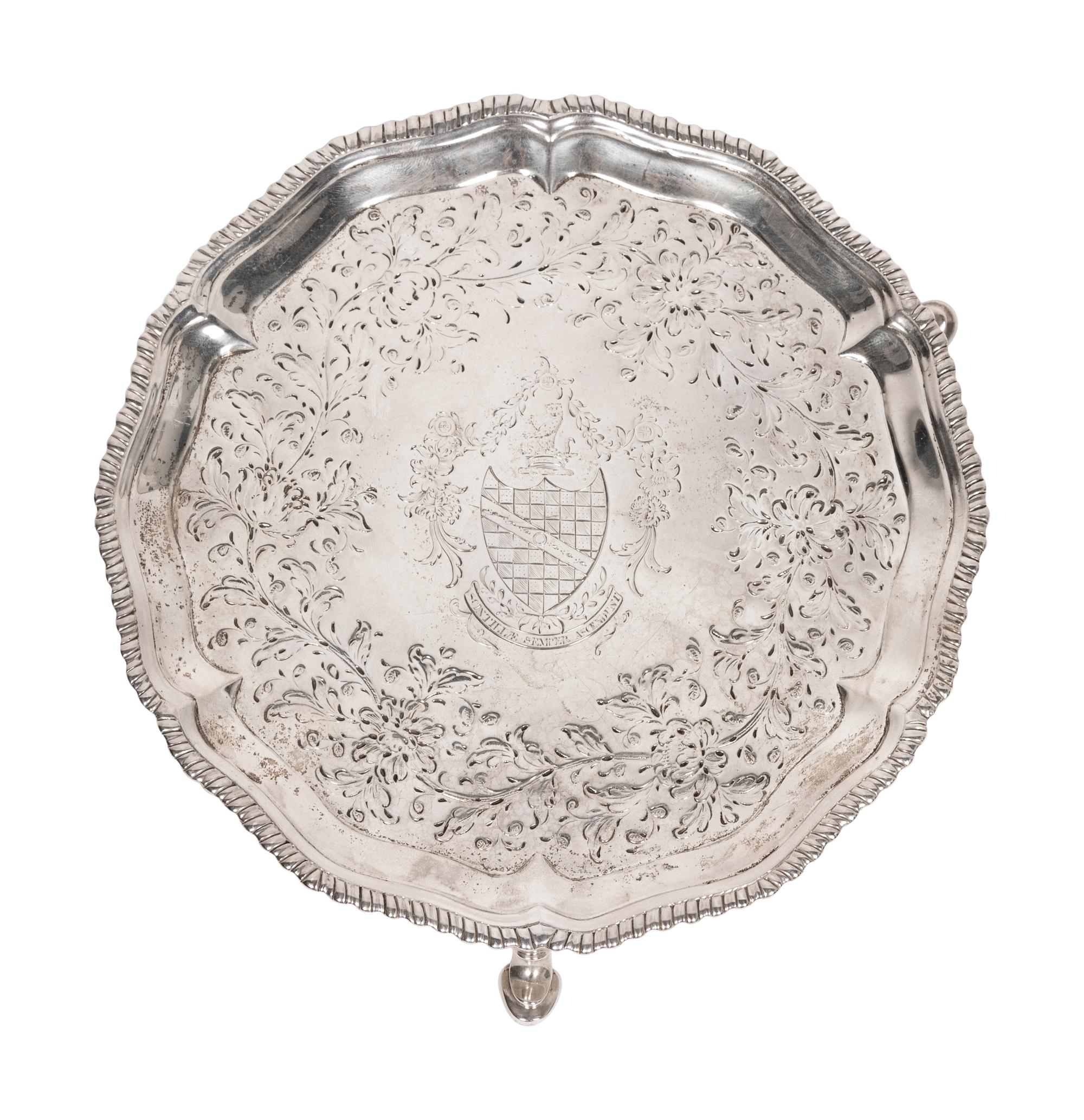 An 18th Century English Silver Salver