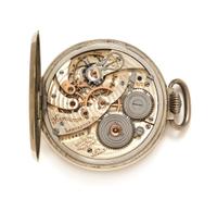 A White Gold Filled Open Face Pocket Watch, Hamilton, Circa 1930, 32.60 dwts.