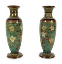 A Pair of Doulton Lambeth Stoneware Vases