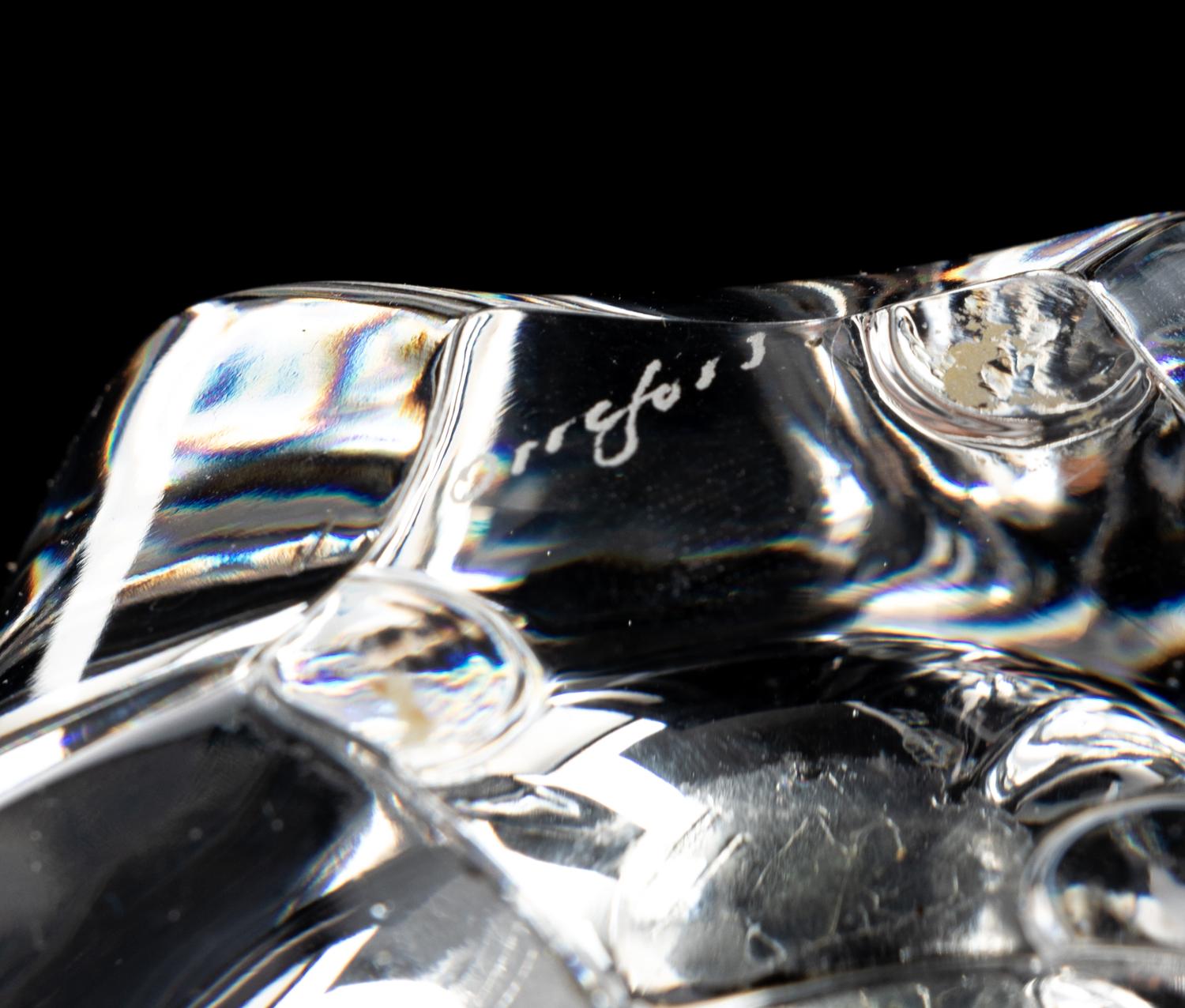 A Group of Six Orrefors and Kosta Glass Table Articles