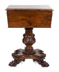 A Regency Diminutive Rosewood Teapoy — 19 CENTURY