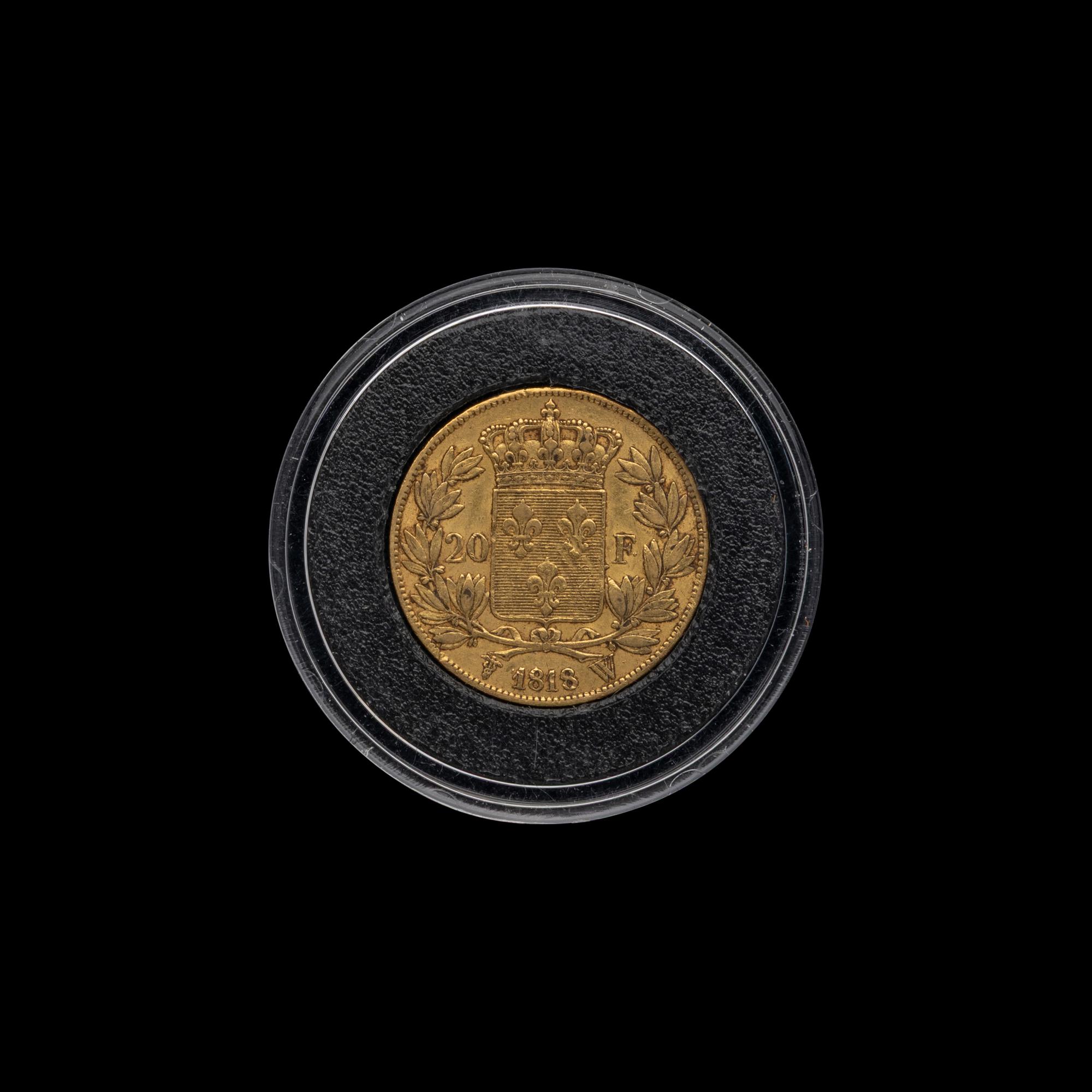 [FRANCE] An 1818 Louis XVIII 20 Franc Gold Coin