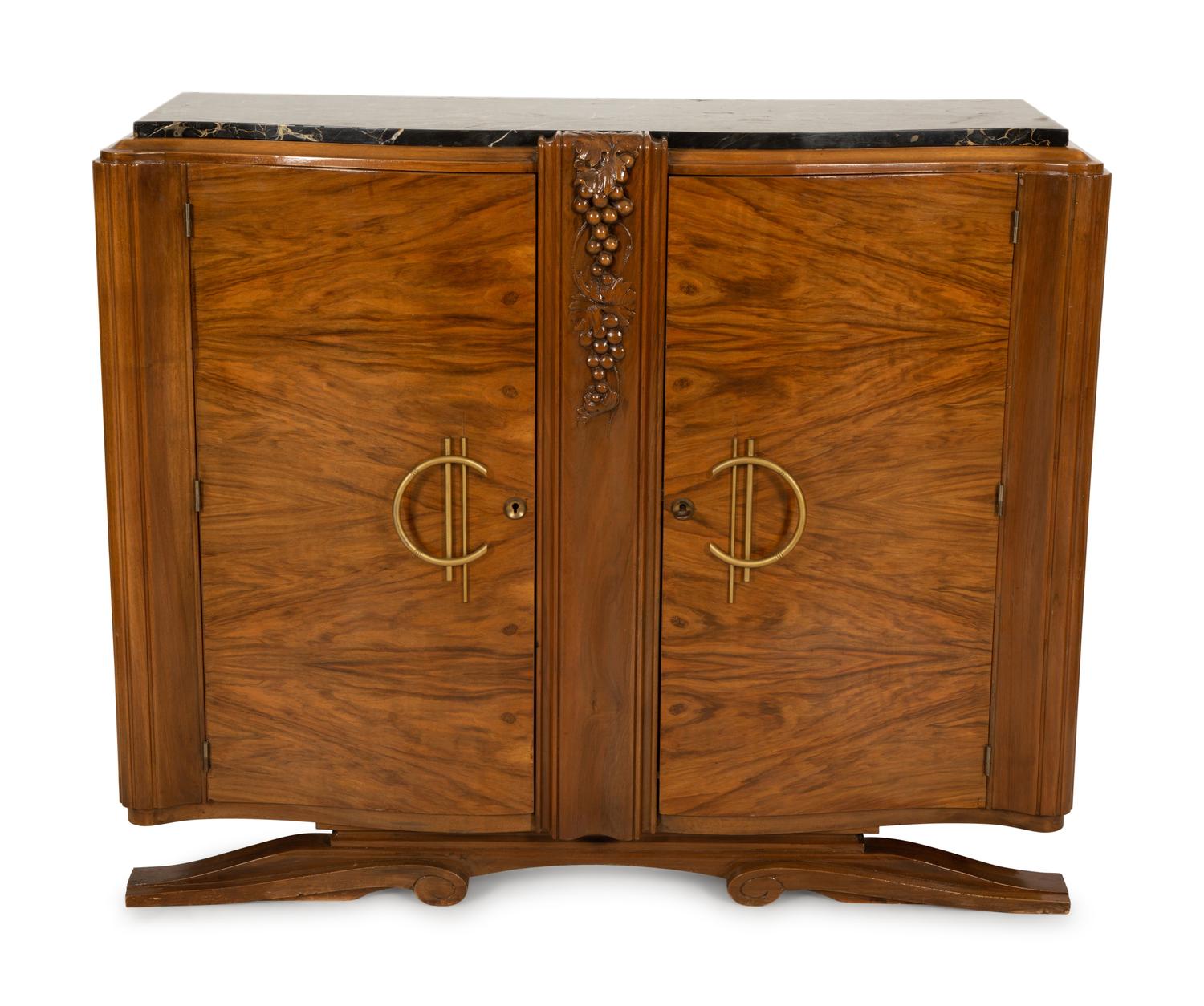 An Art Deco Marble-Top Cabinet in the Style of Alfred Porteneuve