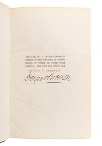 HARDY, Thomas (1840-1928). The Writings of Thomas Hardy in Prose and Verse, With Prefaces and Notes . New York and London: Harper & Brothers, 1893-1904.