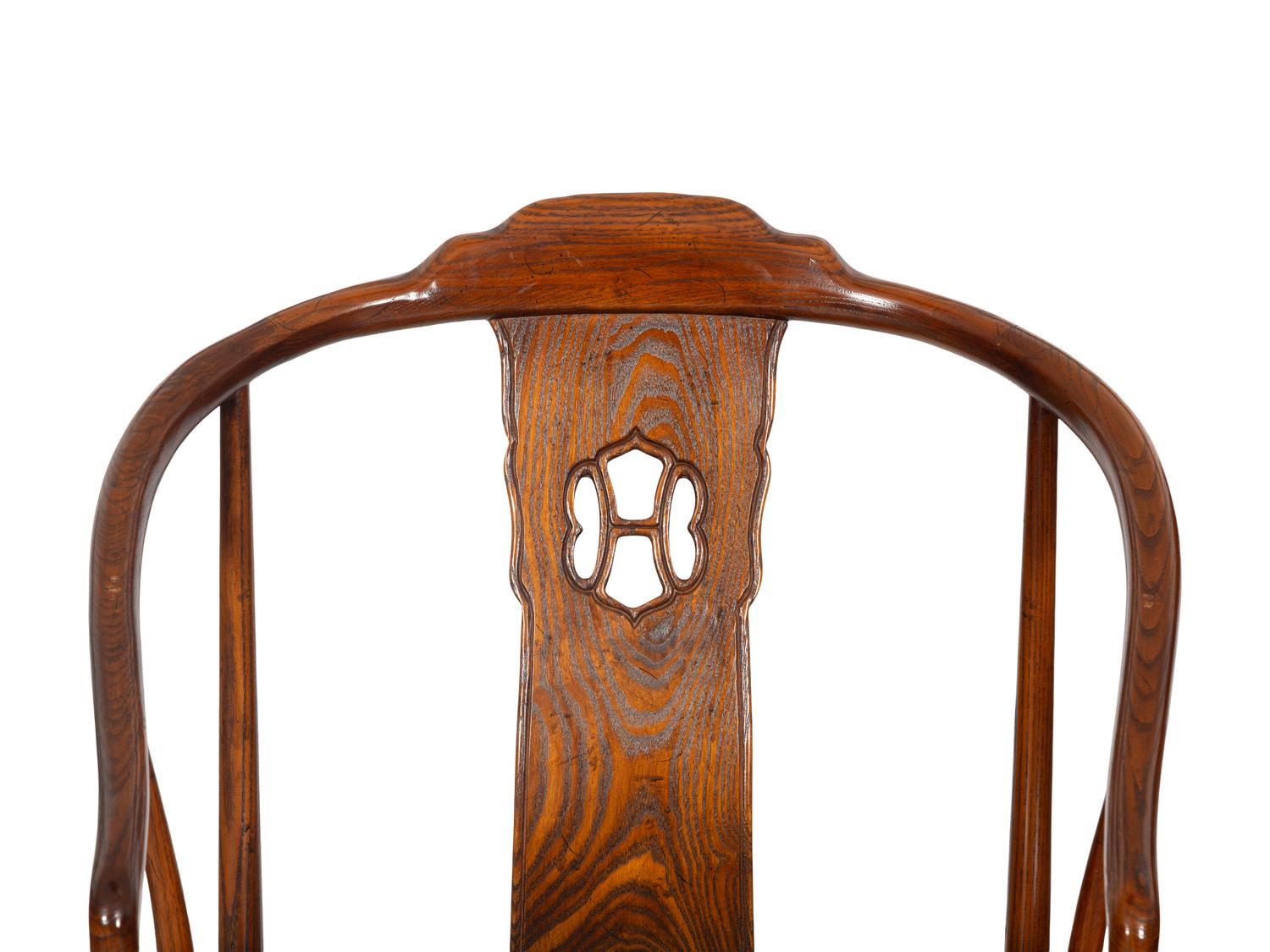 A Pair of Ming Style Horseshoe Back Armchairs