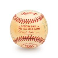 A 1983 Old Timers Game National League Team Signed Autograph Baseball With 22 Signatures Featuring Multiple Hall of Famers and Deceased Players,