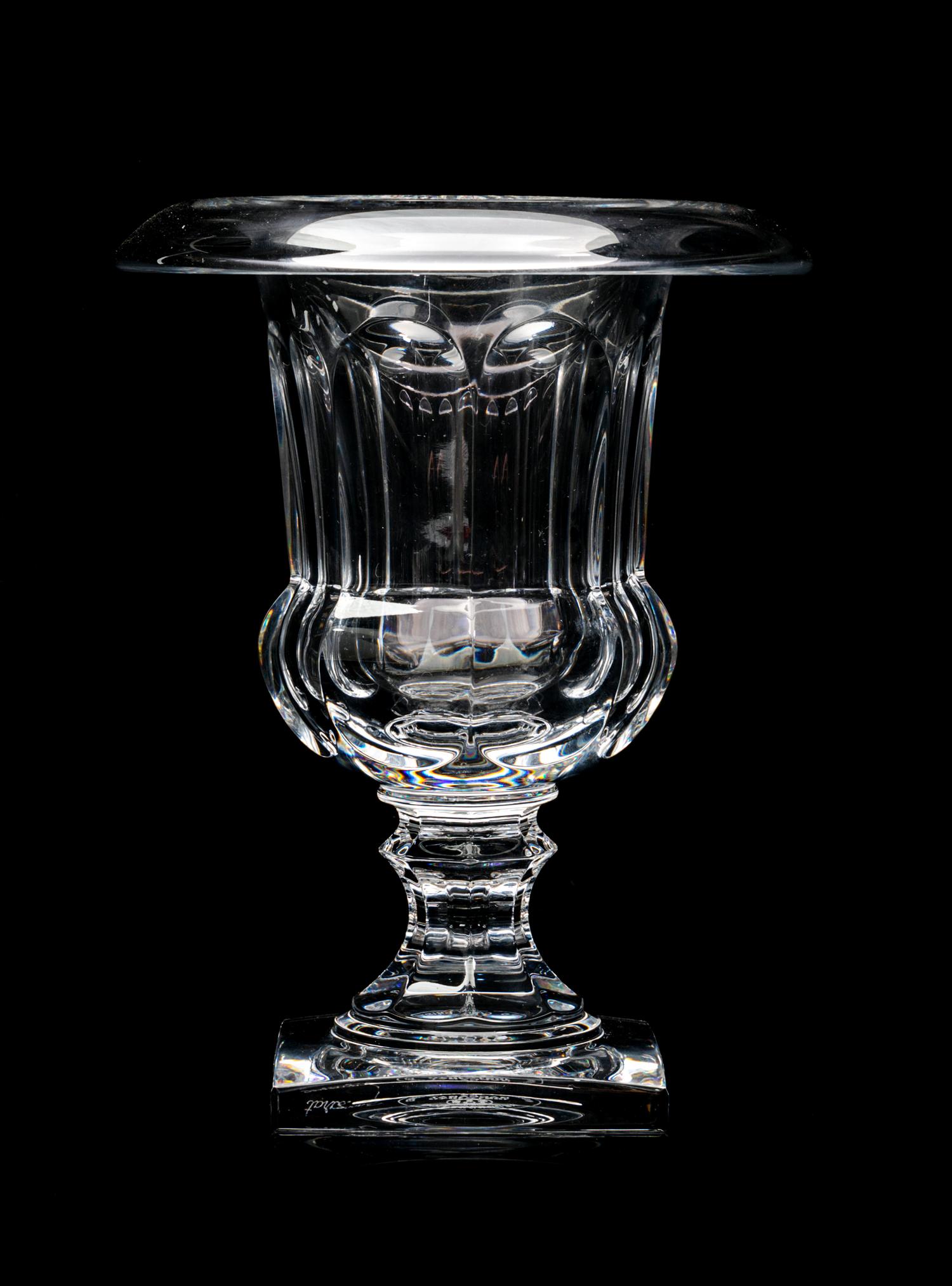 A Baccarat Musee des Cristalleries Reproduction Vase Height 8 inches.