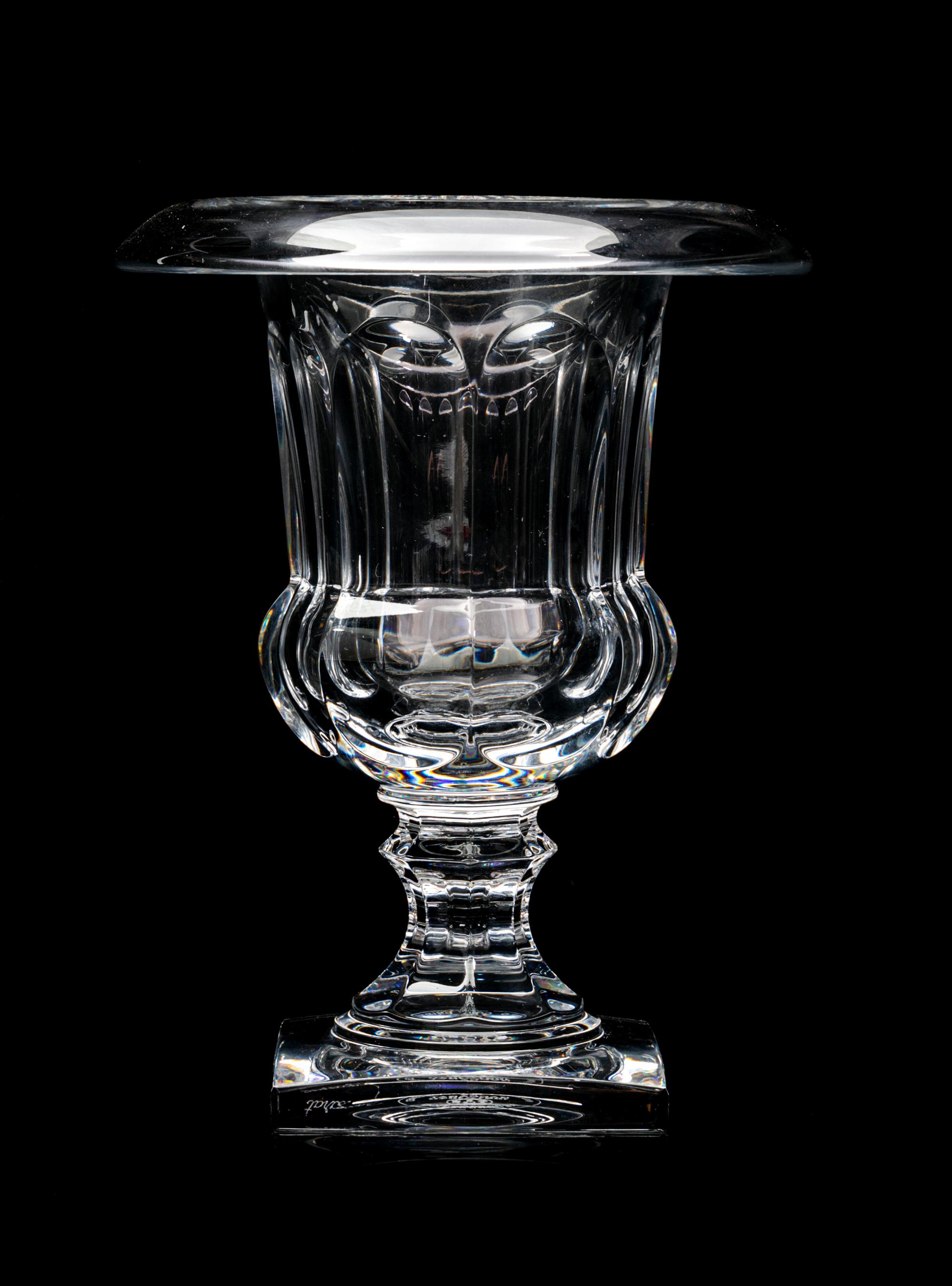 A Baccarat Musee des Cristalleries Reproduction Vase Height 8 inches.