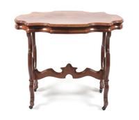 A Victorian Walnut Center Table Height 20 1/2 x width 26 x depth 22 1/2 inches. — 19TH/20TH CENTURY