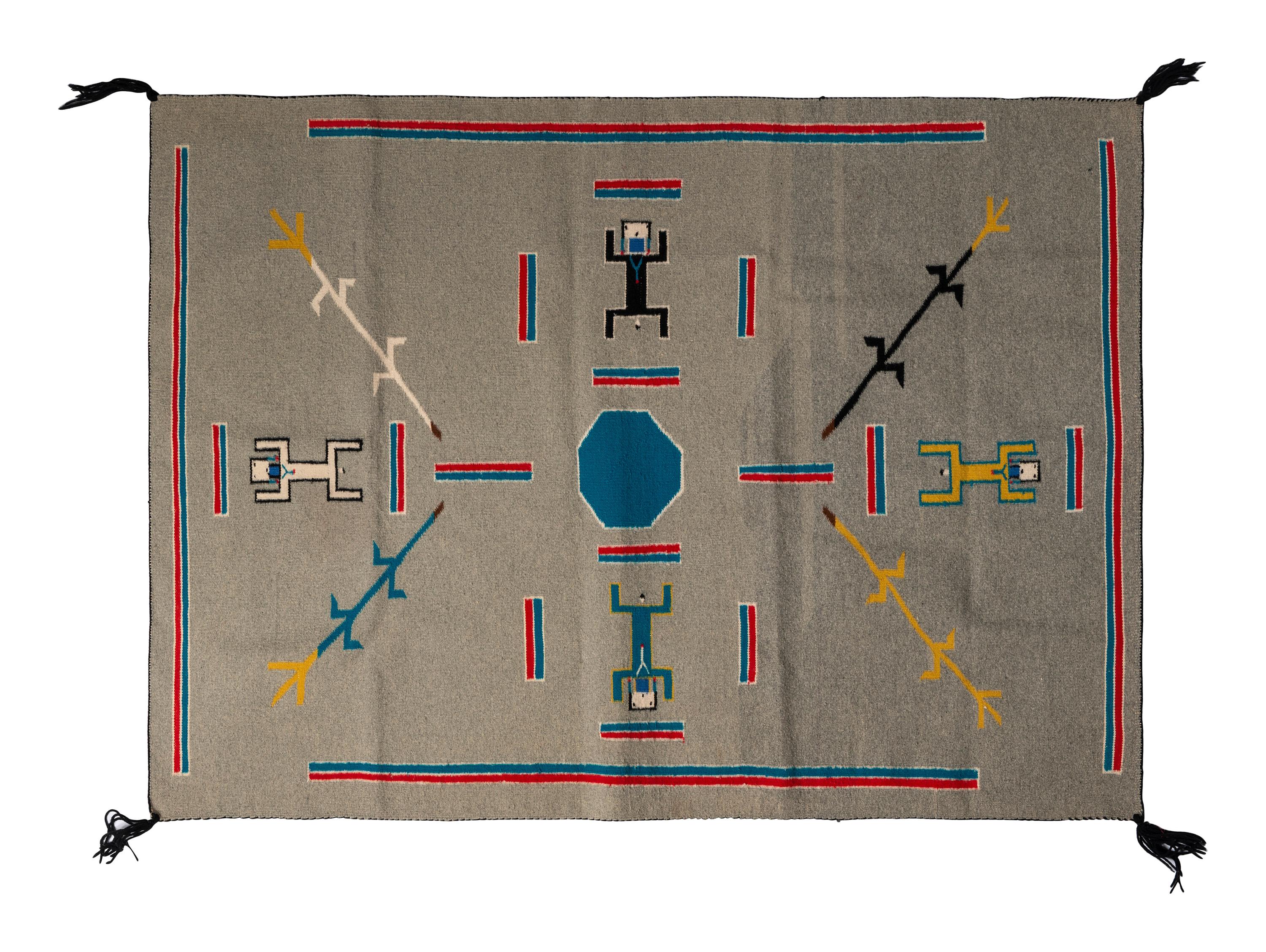 Navajo Sandpainting Weaving, Water Chant