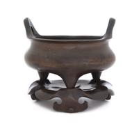 A Bronze Tripod Censer Height 6 1/2 x diameter 6 1/2 inches. — 18TH/19TH CENTURY