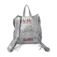 CHROME HEARTS, SILVER LEATHER GRAFFITI BACKPACK, 1995