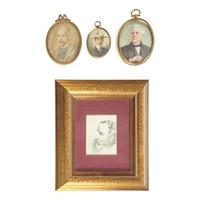 English School 19th / Early 20th Century, A Group of Four Portrait Miniatures of Men