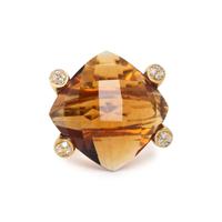 CITRINE AND DIAMOND RING