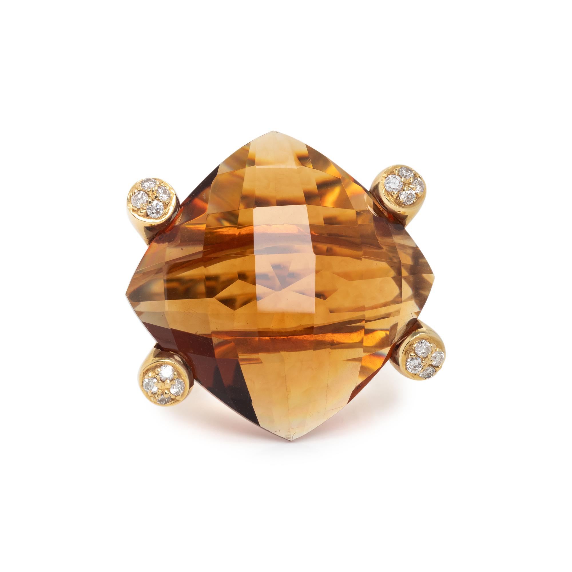CITRINE AND DIAMOND RING