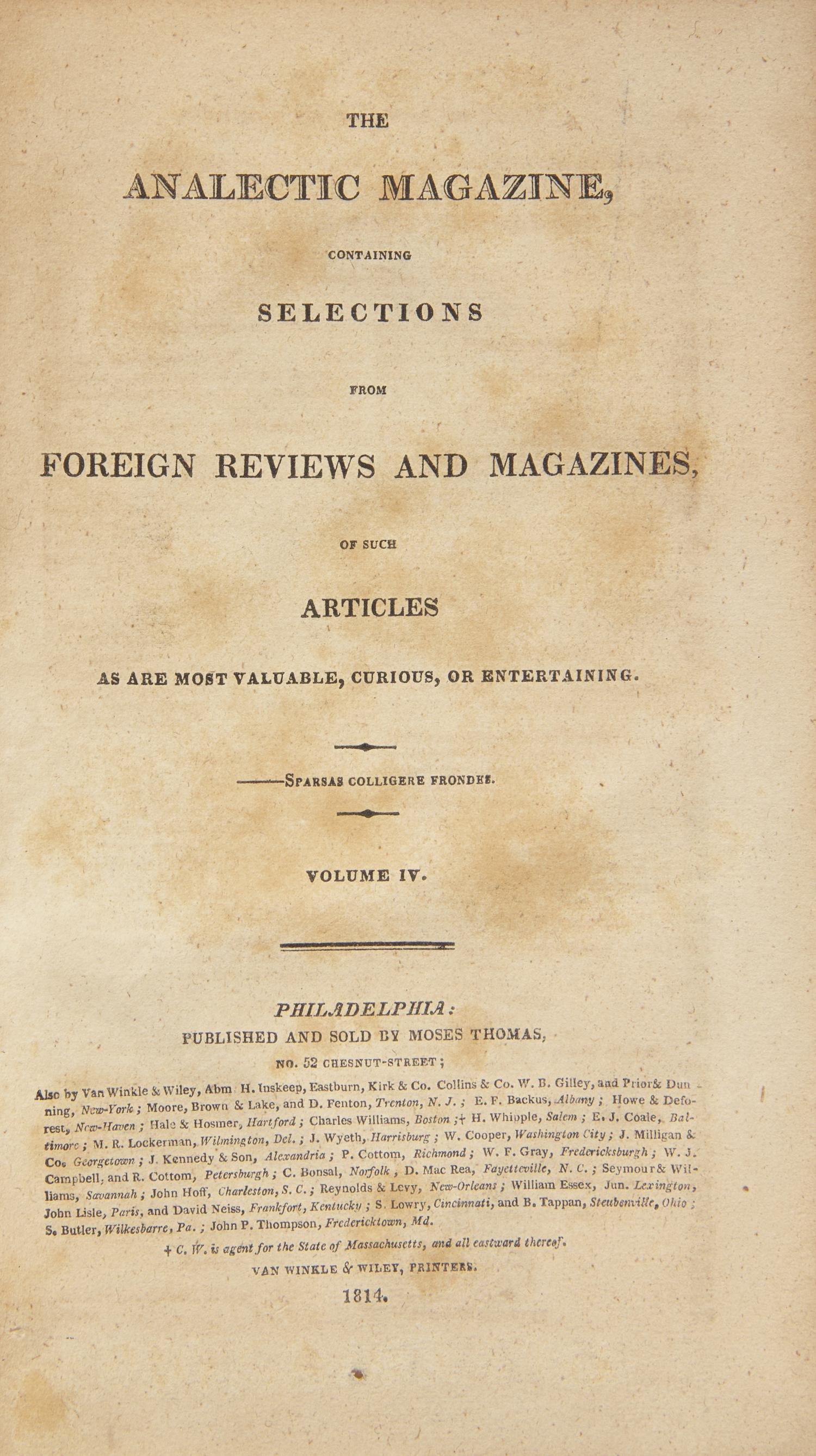[Star-Spangled Banner] The First Magazine Appearance of Francis Scott Key's "Star-Spangled Banner", 1814
