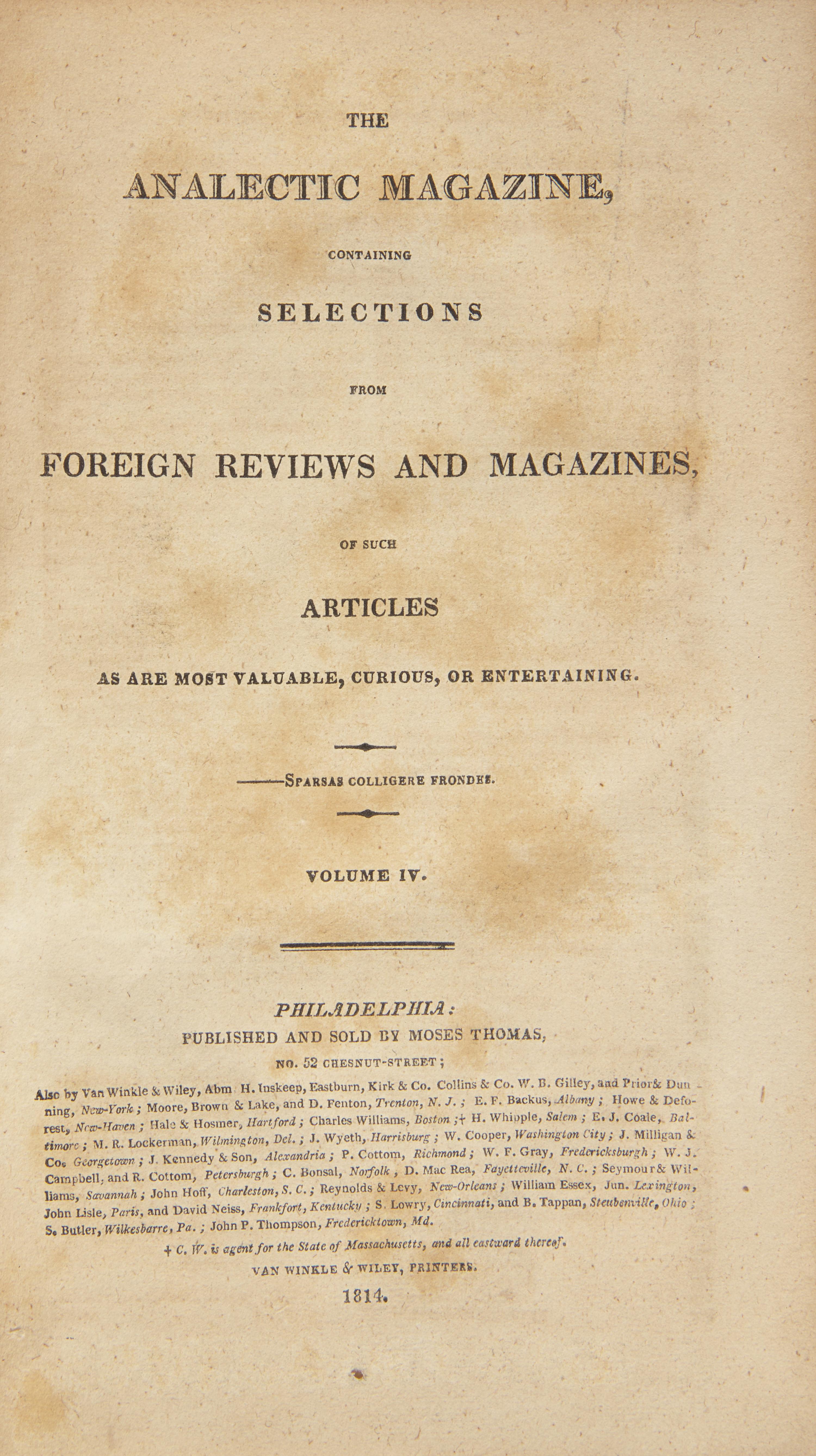 [Star-Spangled Banner] The First Magazine Appearance of Francis Scott Key's "Star-Spangled Banner", 1814