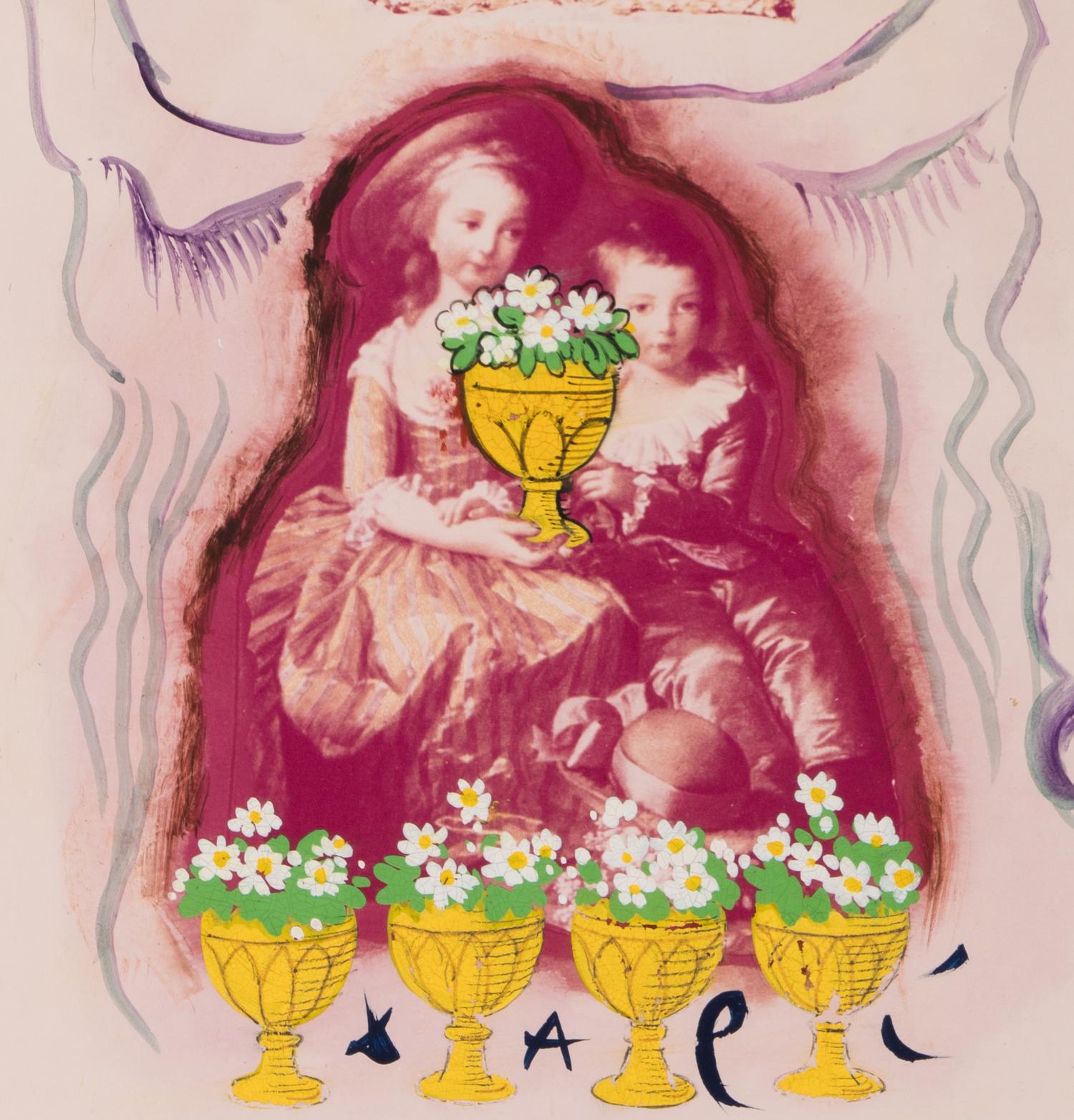 Six de Coupe, Arcane Mineur ( Projet pour le Jeu de Cartes Le Tarot Universel de Salvador Dalí) , 1971