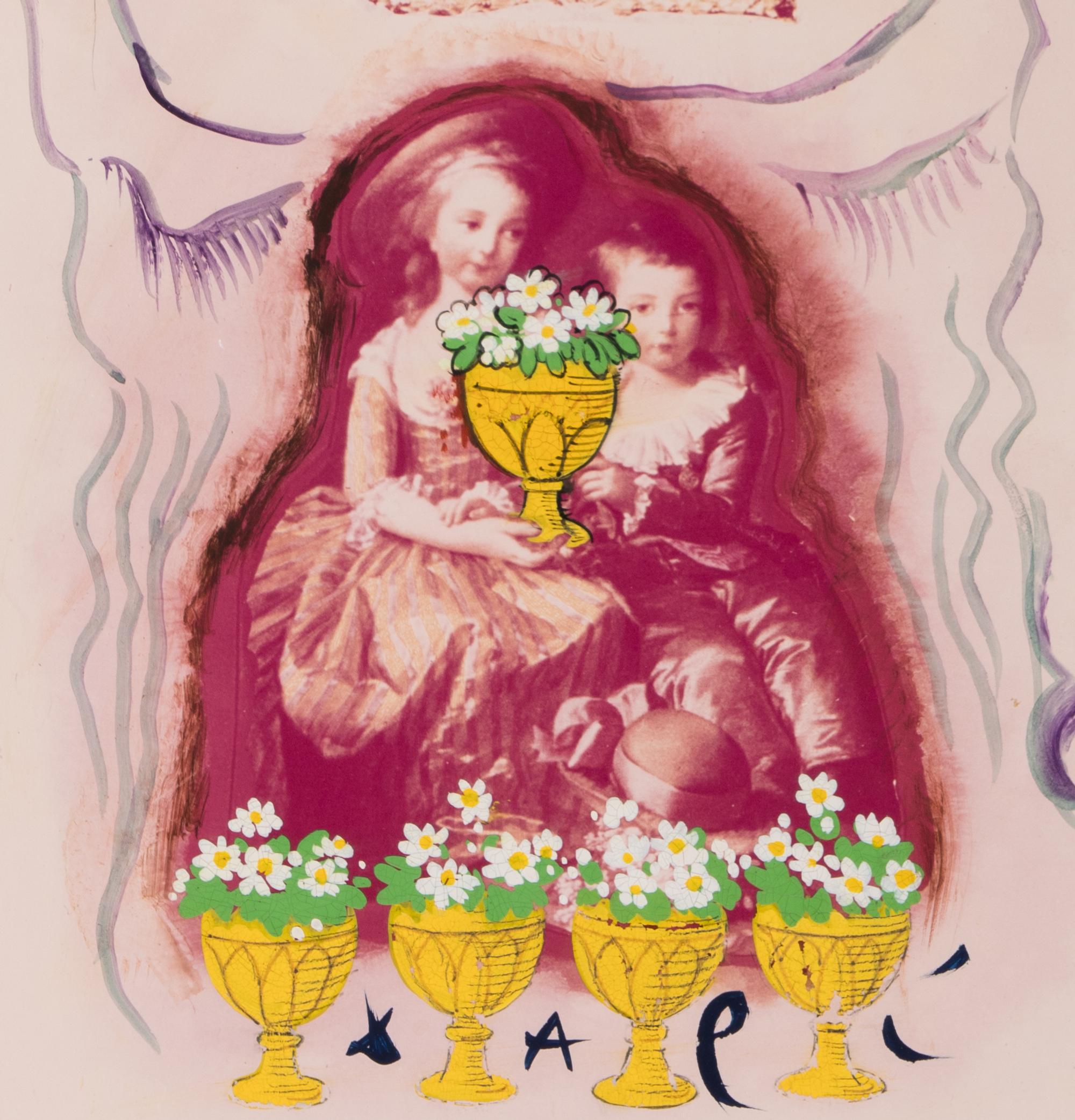 Six de Coupe, Arcane Mineur ( Projet pour le Jeu de Cartes Le Tarot Universel de Salvador Dalí) , 1971