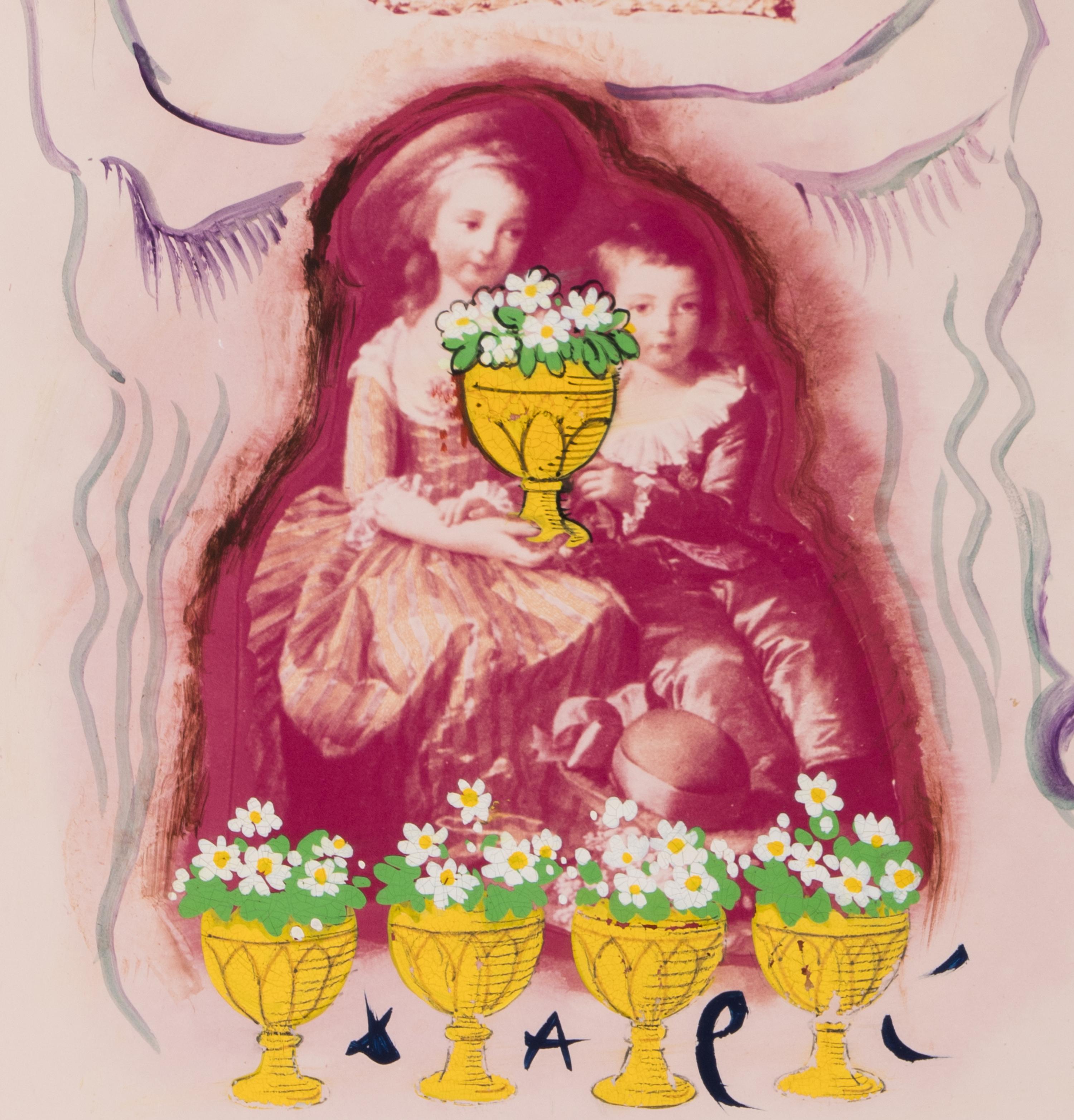 Six de Coupe, Arcane Mineur ( Projet pour le Jeu de Cartes Le Tarot Universel de Salvador Dalí) , 1971