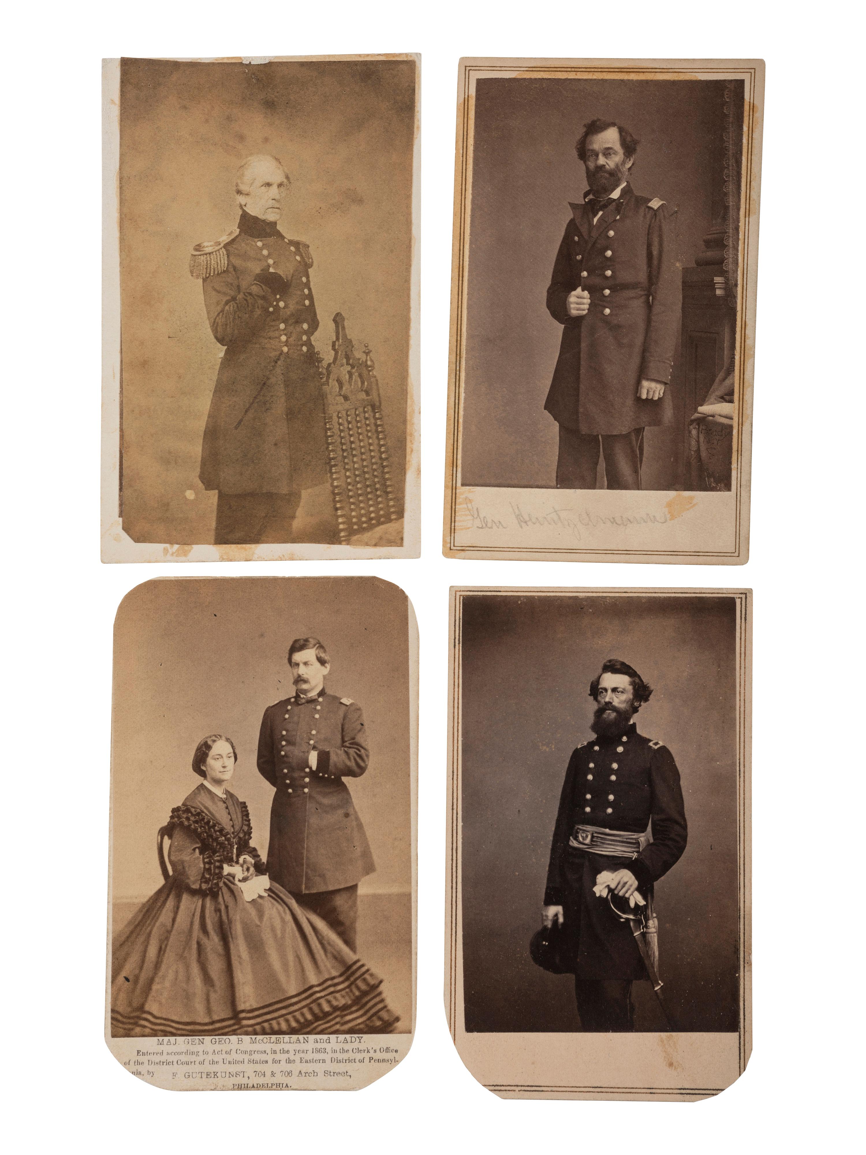 [CIVIL WAR - ARMY OF THE POTOMAC]. A group of 14 CDVs of Union generals, incl. Sheridan, McClellan, Sherman, Burnside, and Stoneman.