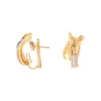 BICOLOR GOLD AND DIAMOND EARCLIPS