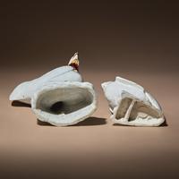 Two Chinese Blanc-de-Chine Porcelain Figures of Cockerels, 18th/19th Century — 清中期 德化白瓷雄鷄兩隻