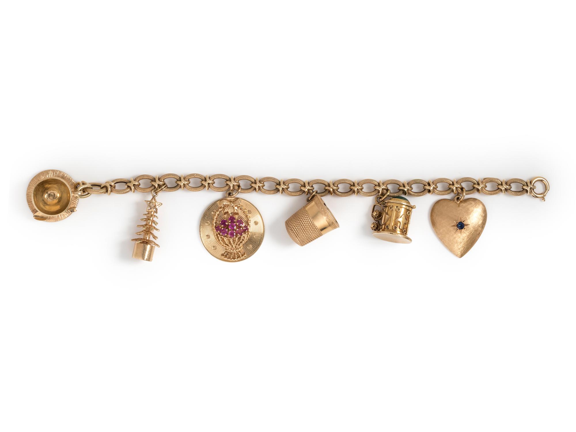 YELLOW GOLD CHARM BRACELET