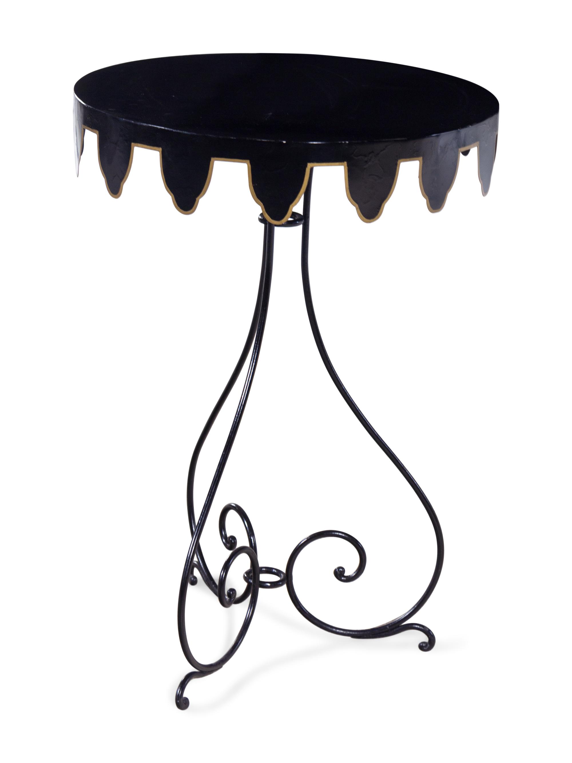 A Painted Tole Side Table