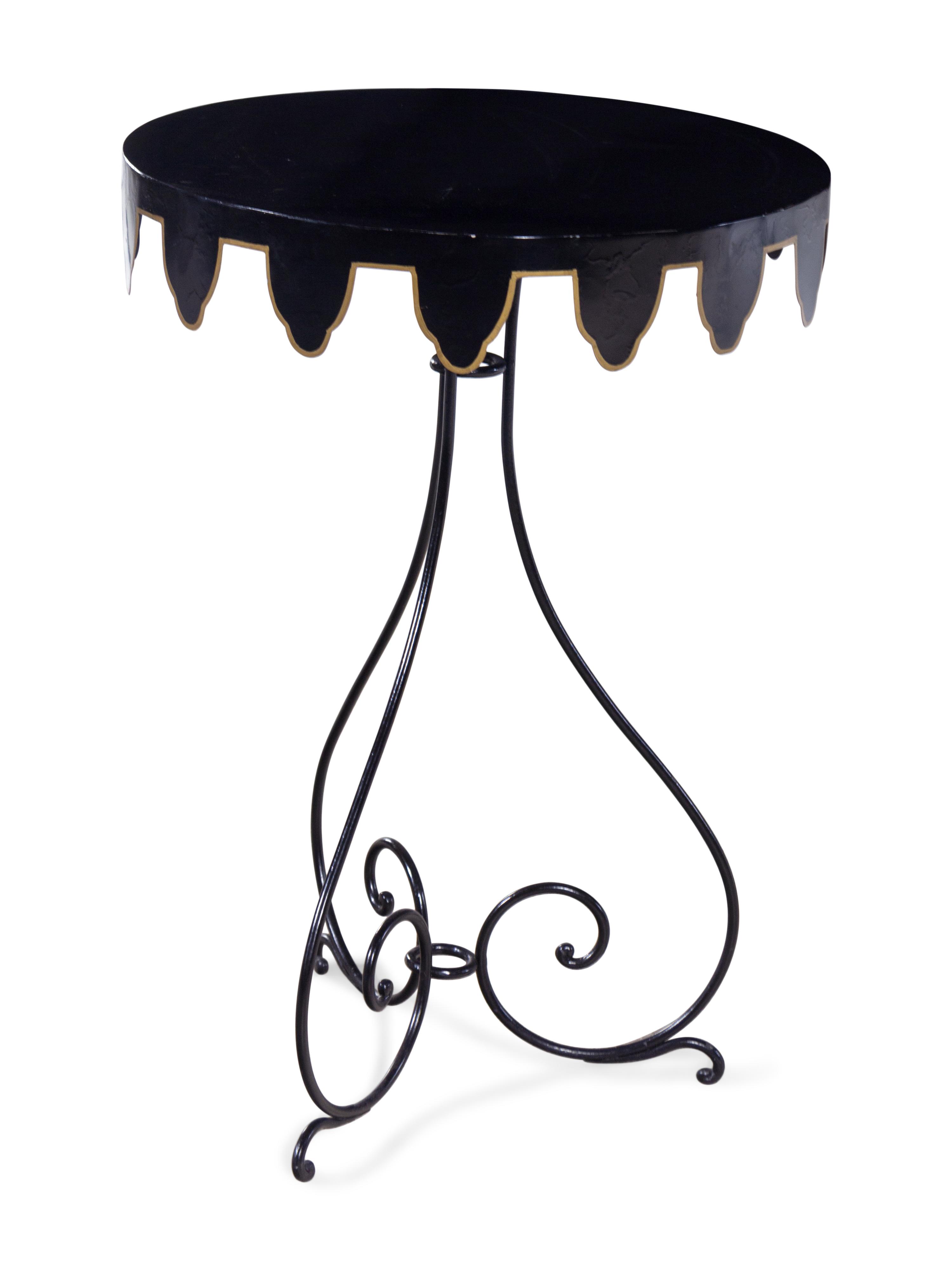 A Painted Tole Side Table