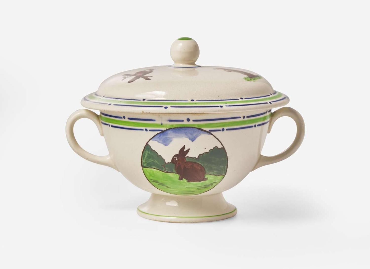 A Wedgwood Queensware Nursery Ware Covered Broth Bowl, UK, 1910s