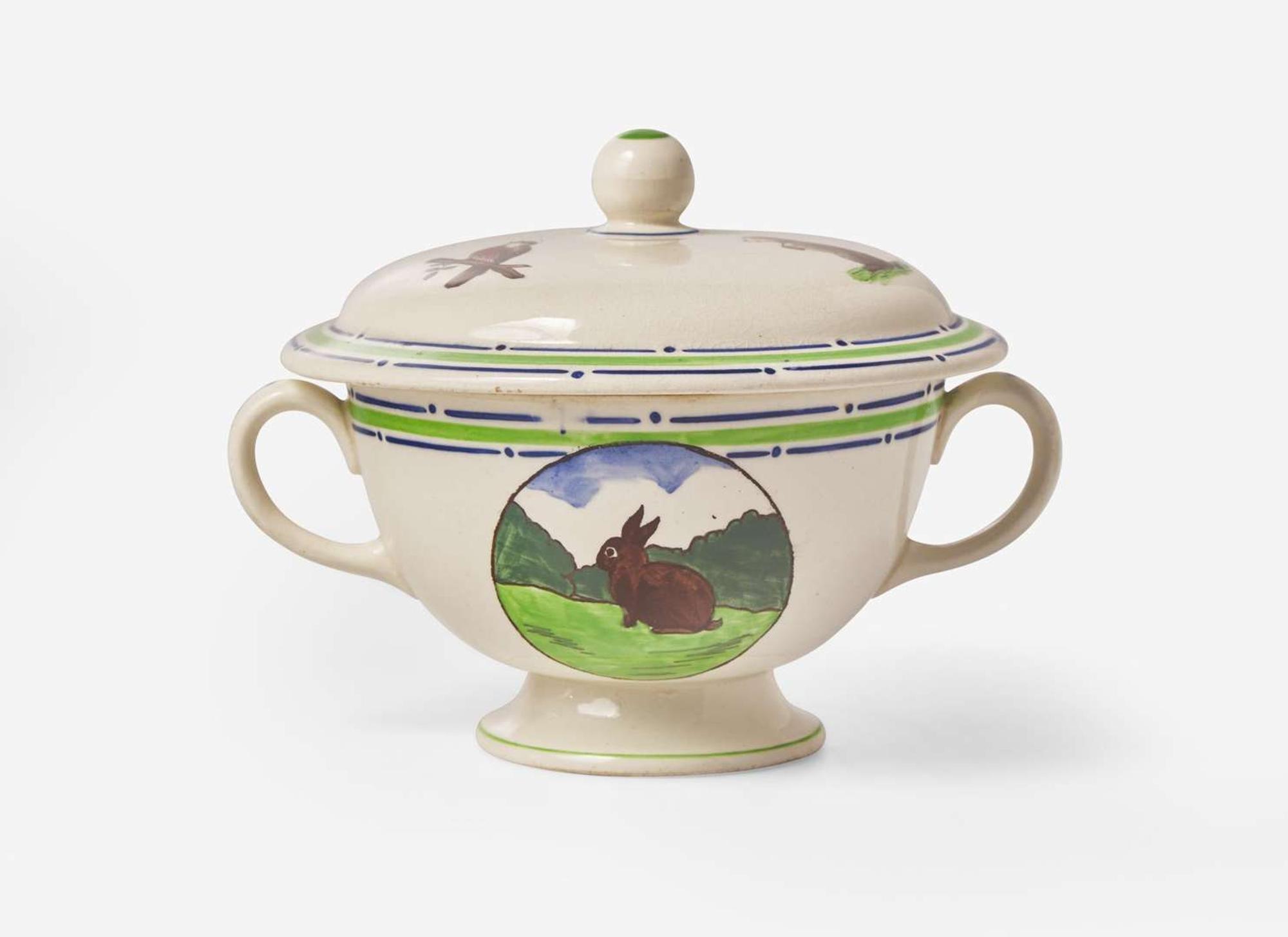 A Wedgwood Queensware Nursery Ware Covered Broth Bowl, UK, 1910s