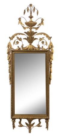 An Adam Style Giltwood Pier Mirror Height 62 x width 24 inches. — 19TH/20TH CENTURY