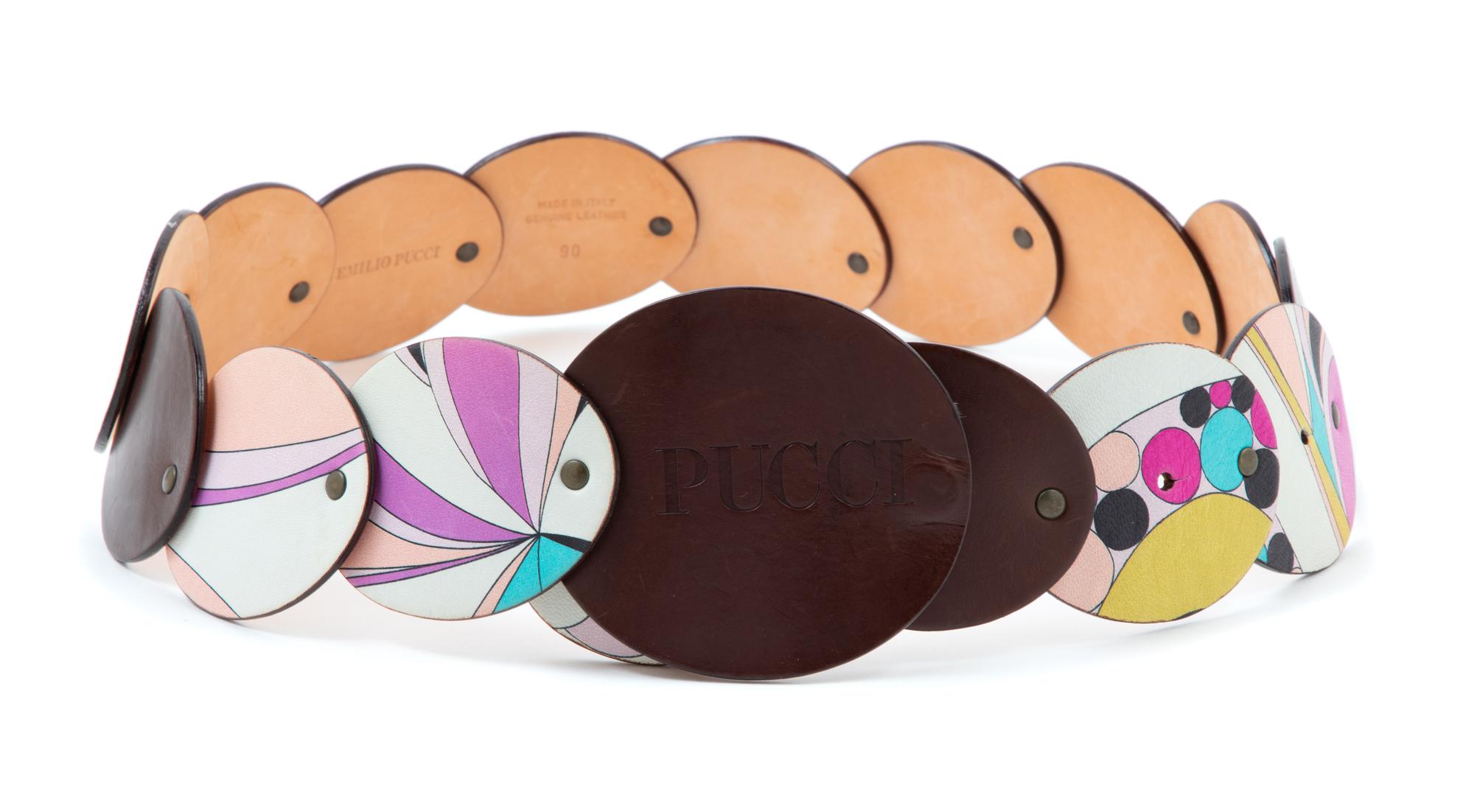 Two Pucci Multicolor Belts, 1960-70s