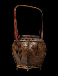 A Japanese Ikebana Bamboo Basket