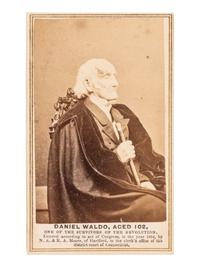 [REVOLUTIONARY WAR]. CDV of Revolutionary War survivor "Daniel Waldo, Aged 102." Hartford, CT, 1864.