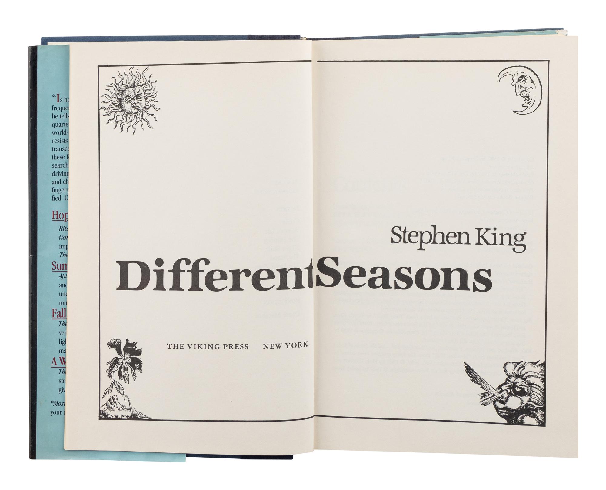 KING, Stephen (b. 1947). A group of 8 works by King, MOST FIRST EDITIONS, comprising: