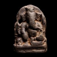 A Small Kashmir Blackstone Stele of Ganesha