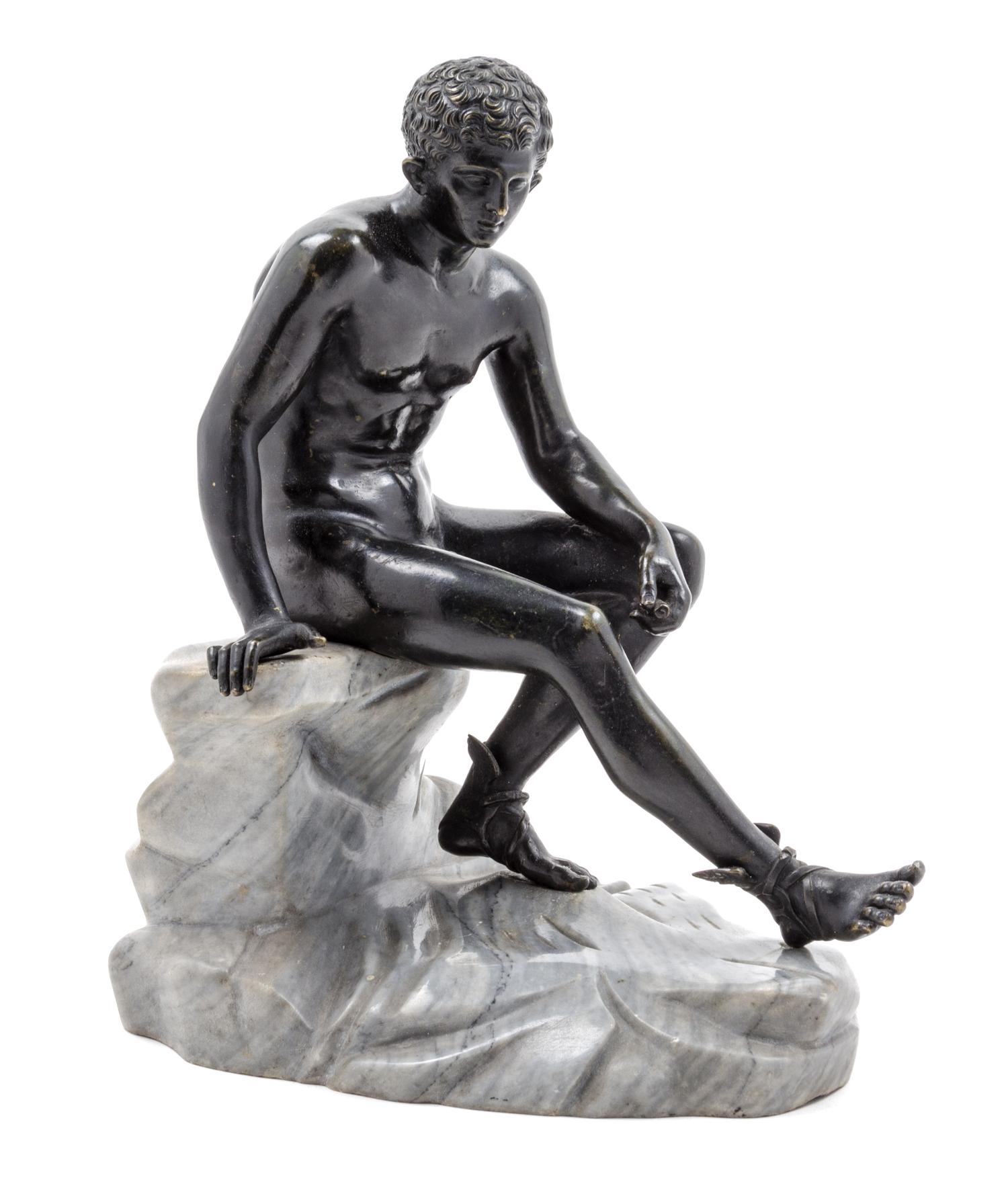 A Continental Bronze Figure of Mercury Height 12 inches. — AFTER THE ANTIQUE