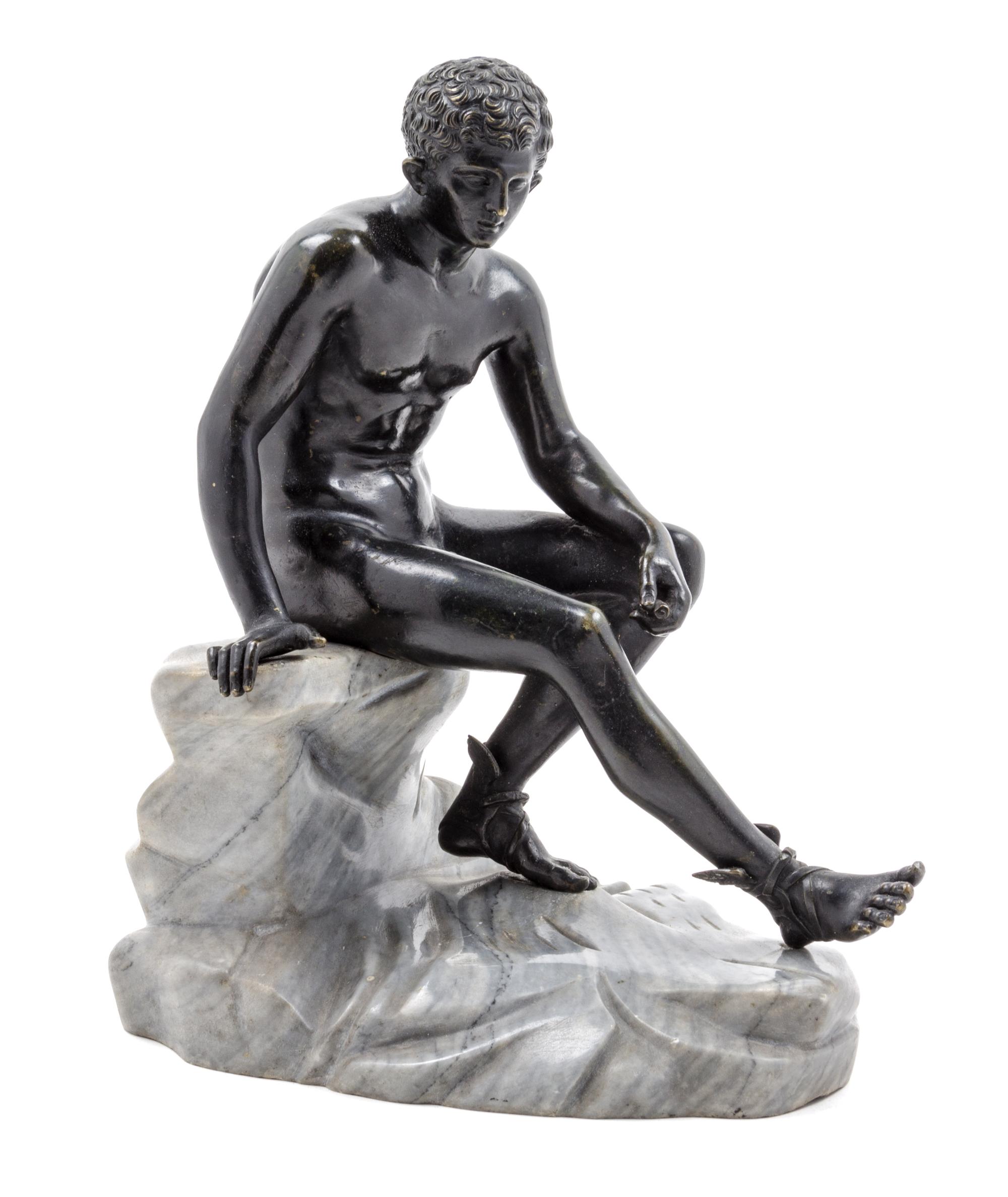 A Continental Bronze Figure of Mercury Height 12 inches. — AFTER THE ANTIQUE