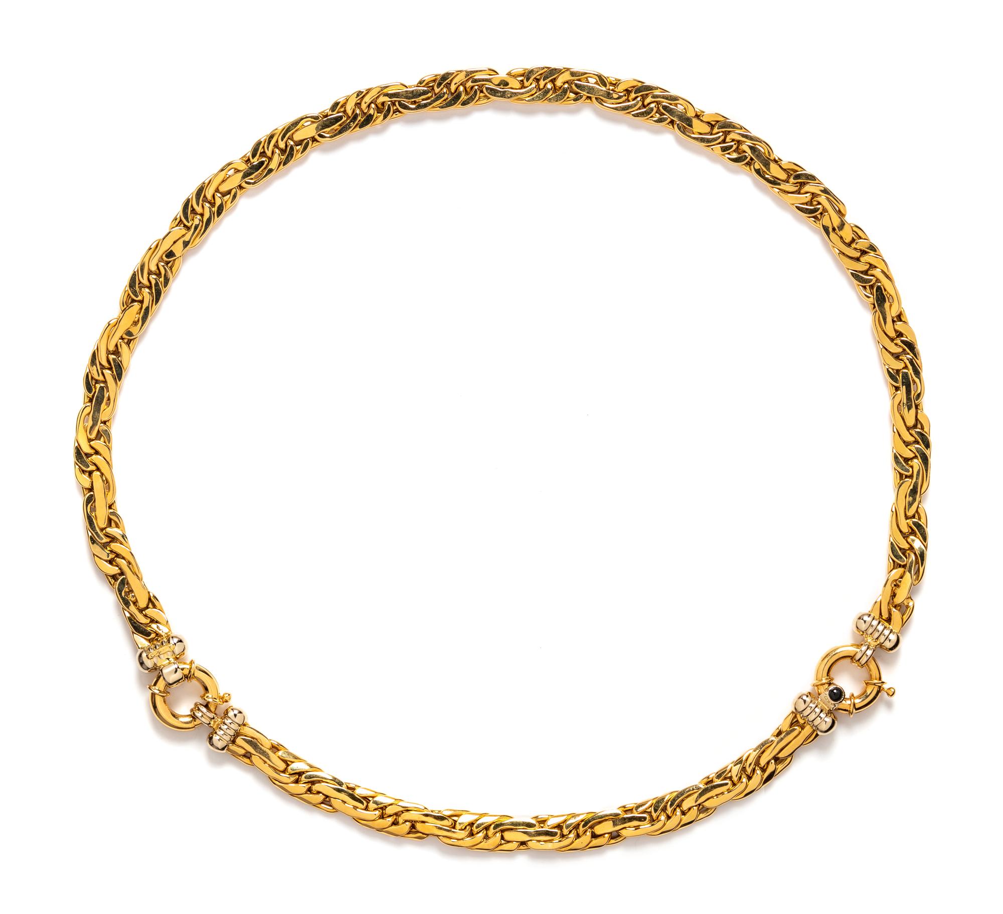 An 18 Karat Yellow Gold and Onyx Convertible Necklace, Italian,