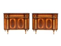 A Pair of E.J. Victor Regency Style Parcel Gilt Mahogany Sideboards