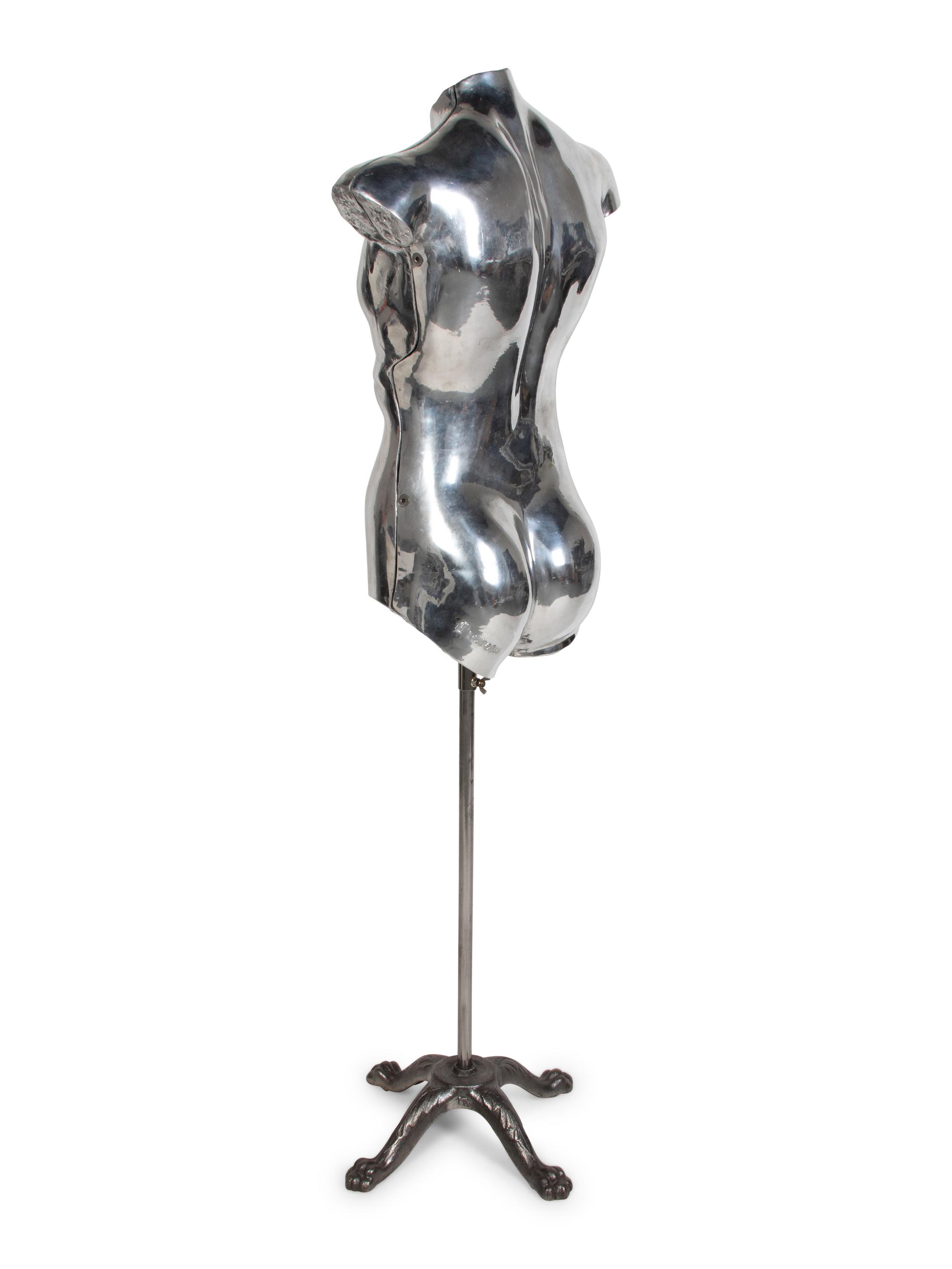A Silvered Male Mannequin Form