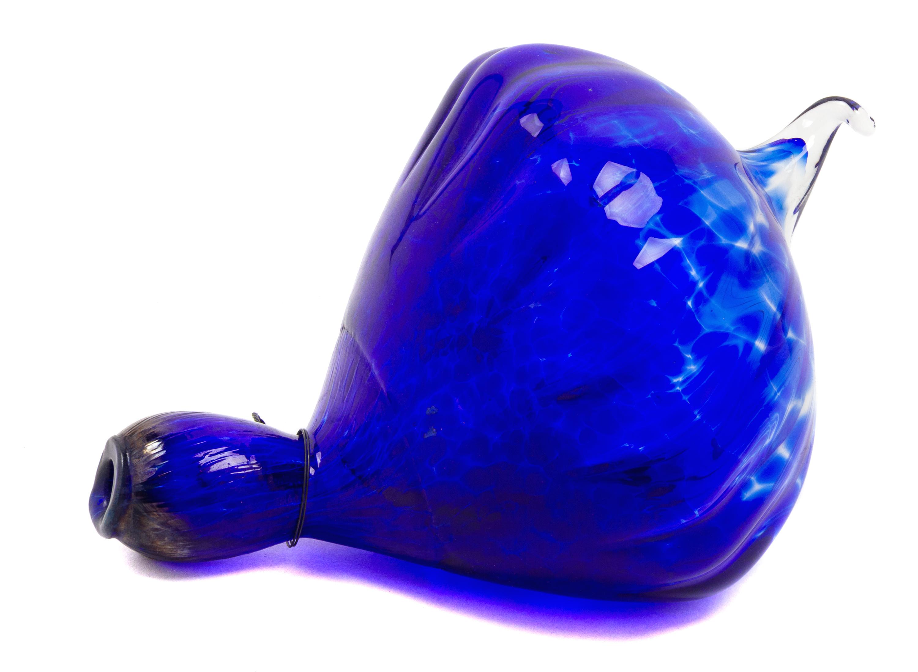 Dale Chihuly, (American, b. 1941), Blue Squash Form Hanging Sculpture Pilchuck 25th Anniversary Ariel Addition Edition 38/400
