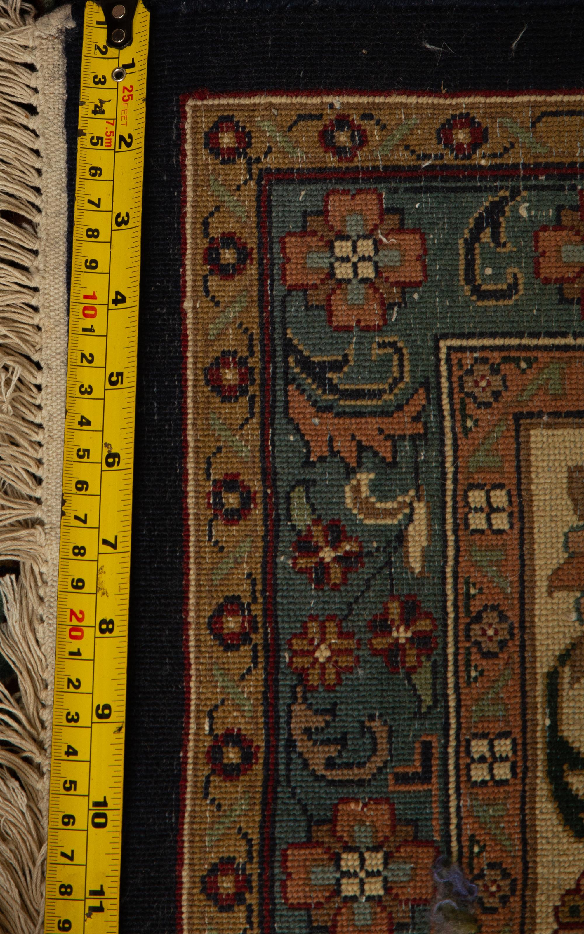 An Indian Persian Design Wool Rug — 20th Century