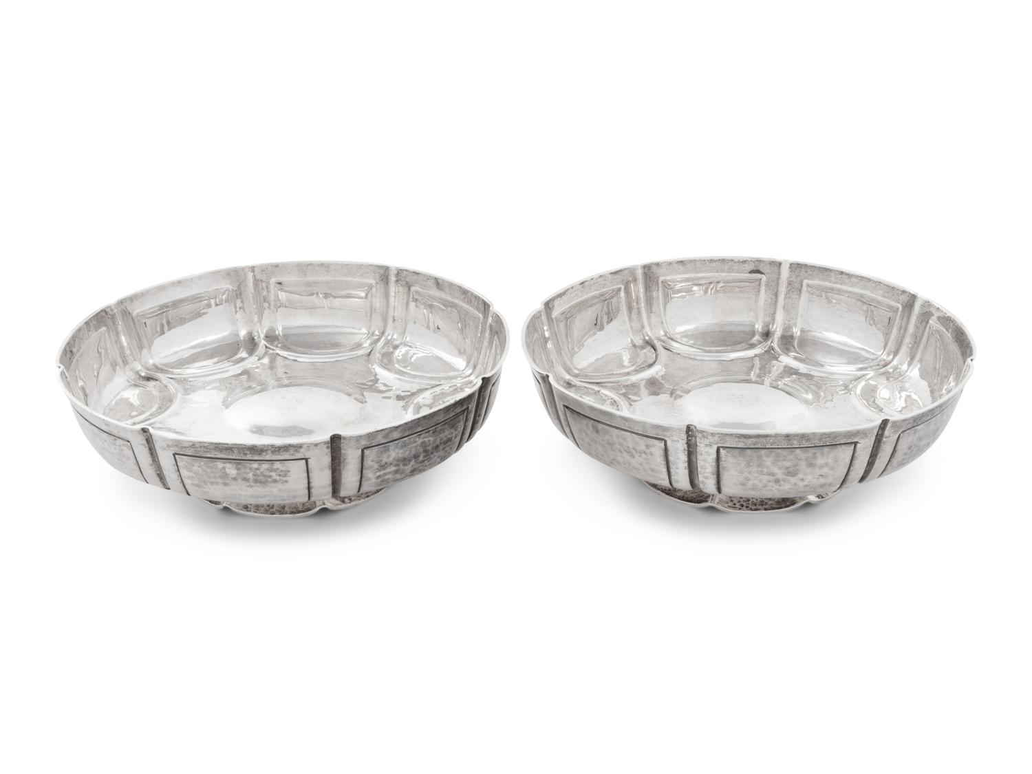 A Pair of English Silver Sweet Meat Dishes