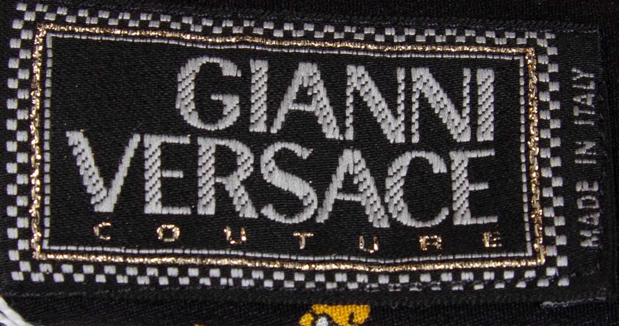 A Gianni Versace Silk Print Crop Pant, Size 42.
