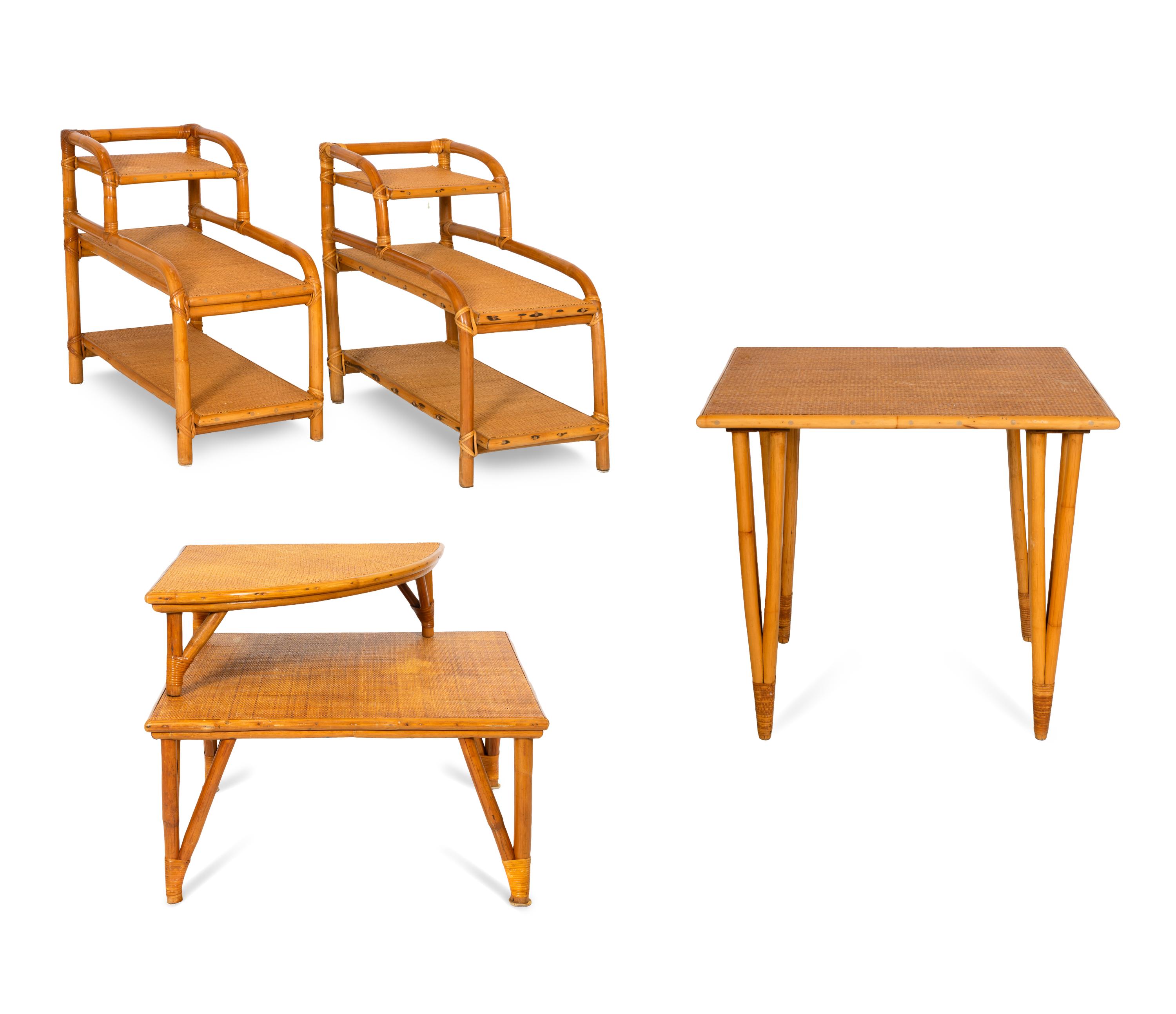 A Four-Piece Suite of Rattan Furniture in the Manner of Bielecky Brothers