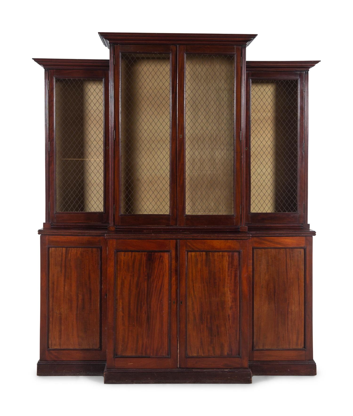 A Regency Mahogany Breakfront Bookcase
