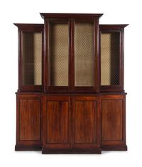 A Regency Mahogany Breakfront Bookcase